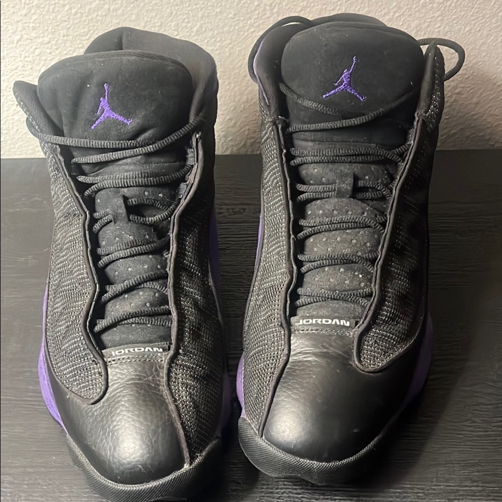 Air Jordan 13 Retro Purple and Black Sneakers. Size 14 excellent condition.